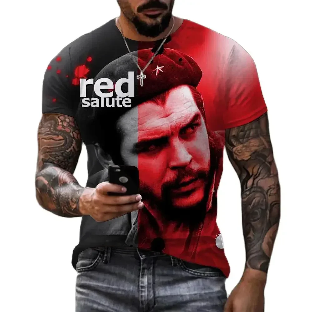 

New Casual T Shirts Harajuku Streetwear Summer High Quality Che Guevara Print Oversized Tops T Shirt 3D Printing