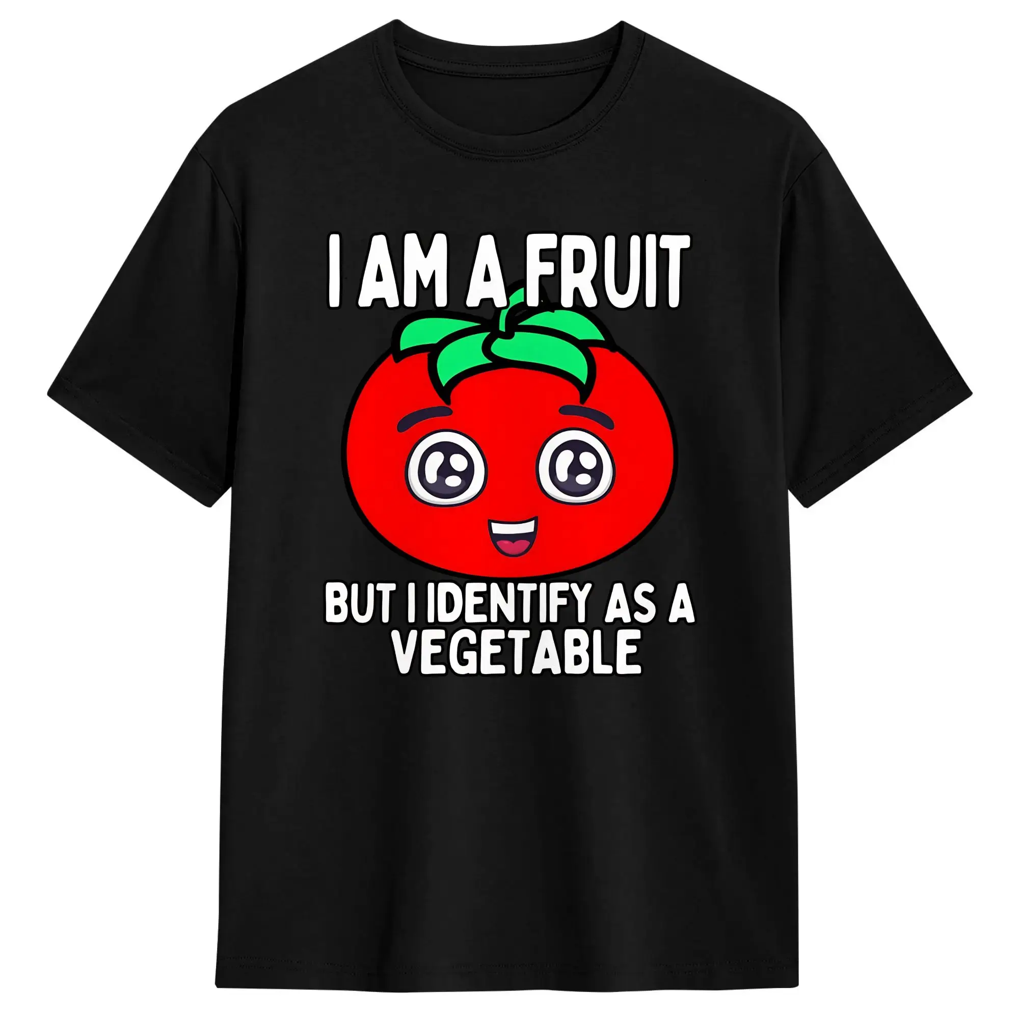 Funny Tomato I Am A Fruit But Identify As A Vegetable T-Shirt  Hip Hop T Shirts  Tshirt Beach 100 Cotton Oversize Clothes