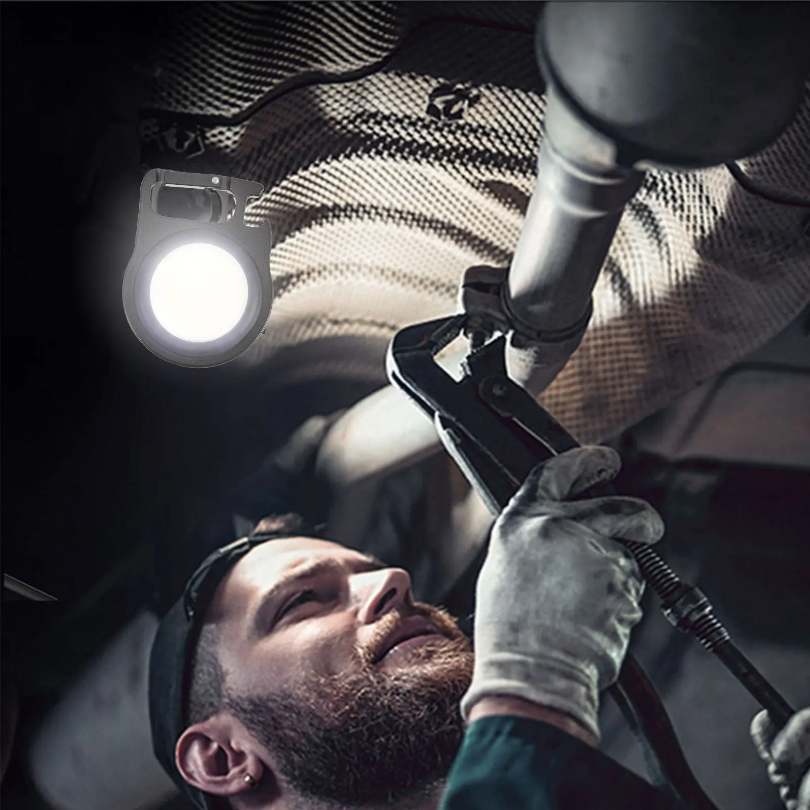 

Portable Keychain Flashlight Rechargeable Cob Work Light for Emergency Repair Outdoor Adventure Multi-Mode Brightness Magnetic