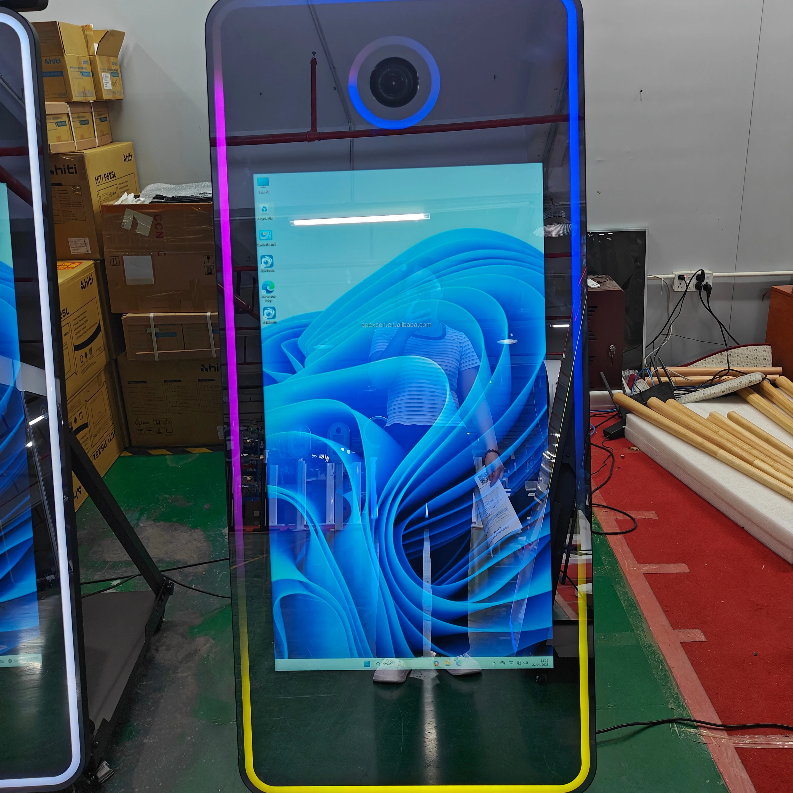 70inch Magic Mirror  Photo Booth  Commercial Selfie Photo Booth Mirror Touch Screen  With Flight Caser