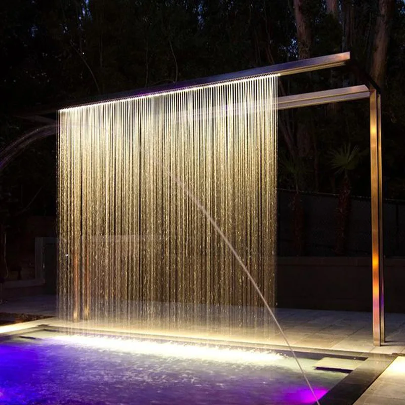 Commercial Decorative Water Waterfall Rain Water Curtain Wire Mesh Water Fountain Outdoor