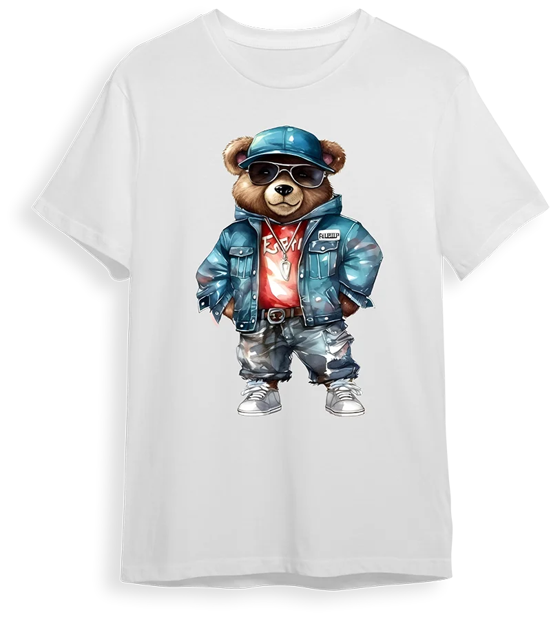 Too teddy Bear Ironing Sticker Clothes DTF Fashion T-shirt Hoodie DIY Jacket Heat Transfer Patch Hot Paste Paper Waterproof