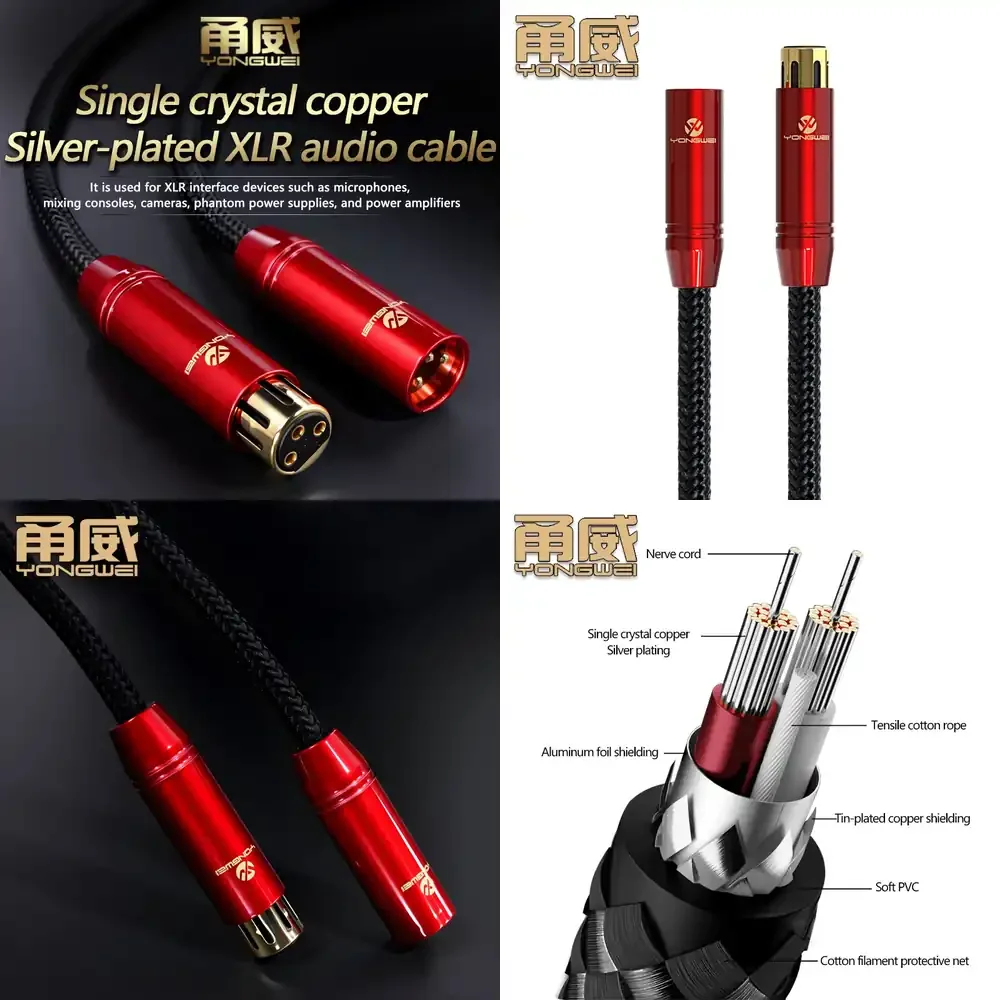 YONGWEI XLR Audio Cable Male to Female Balanced Microphone Cable for Shure SM7B Rode NT1 Audio-Technica AT2020 Focusrite