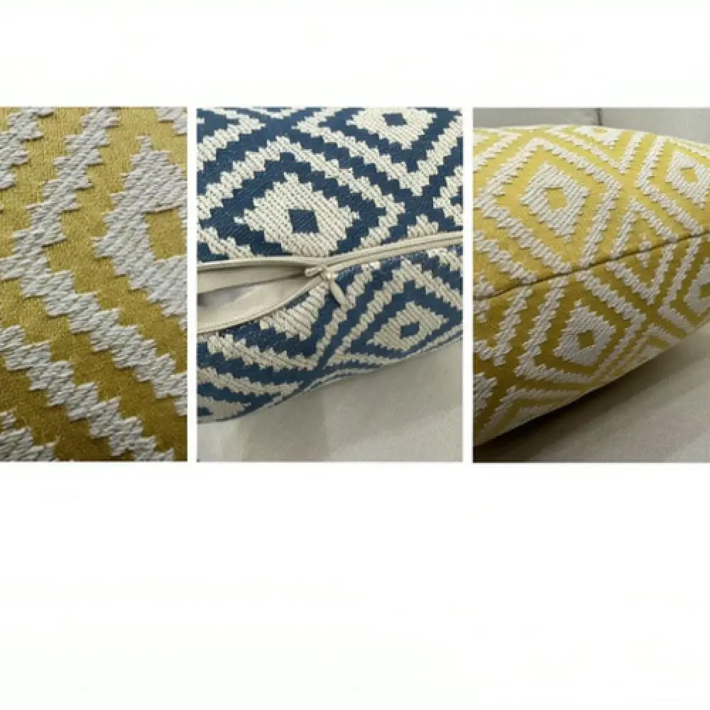 Nordic Geometric Throw Pillowcase Jacquard Decorative Cushion Cover Sofa Waist Pillow Insert Modern Home Living Room Decor
