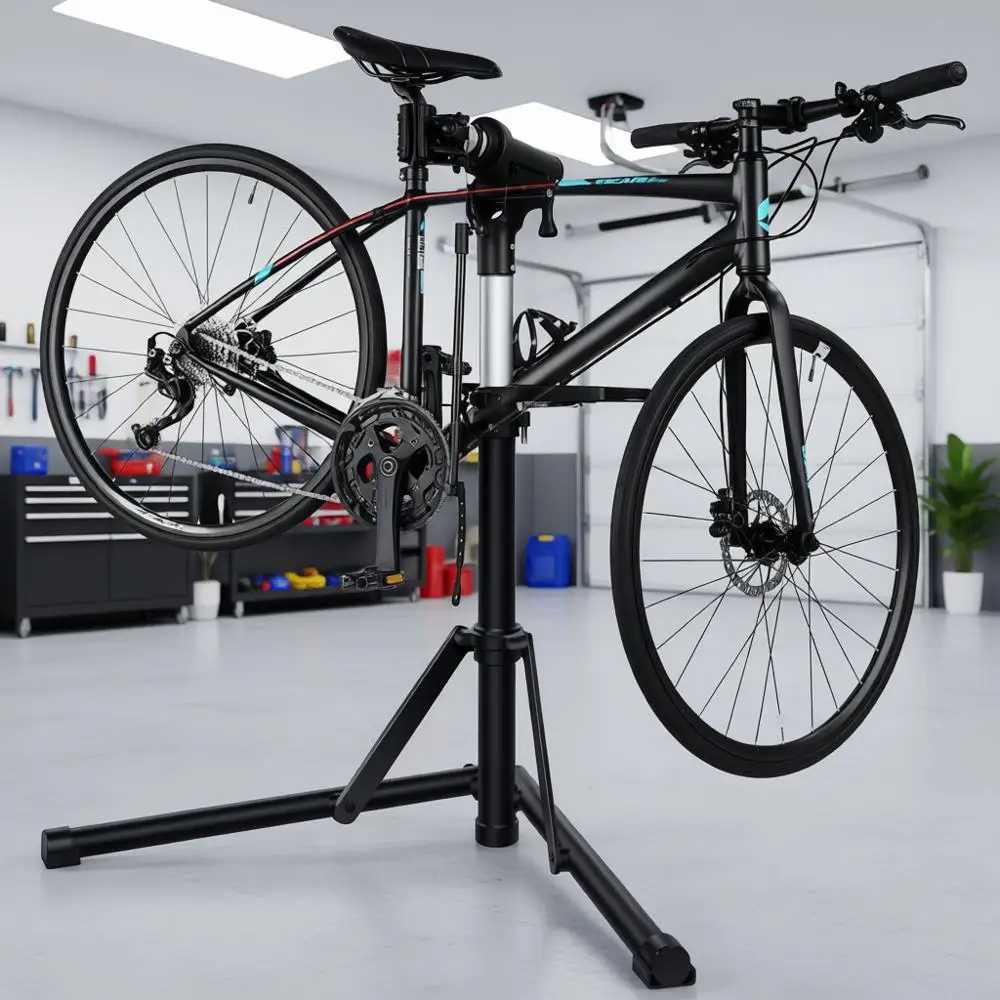 

Height Adjustable Bike Work Stand with Magnetic Tool Tray - 360° Rotatable Stand for Multiple Quick Release or Home Mechanic - F