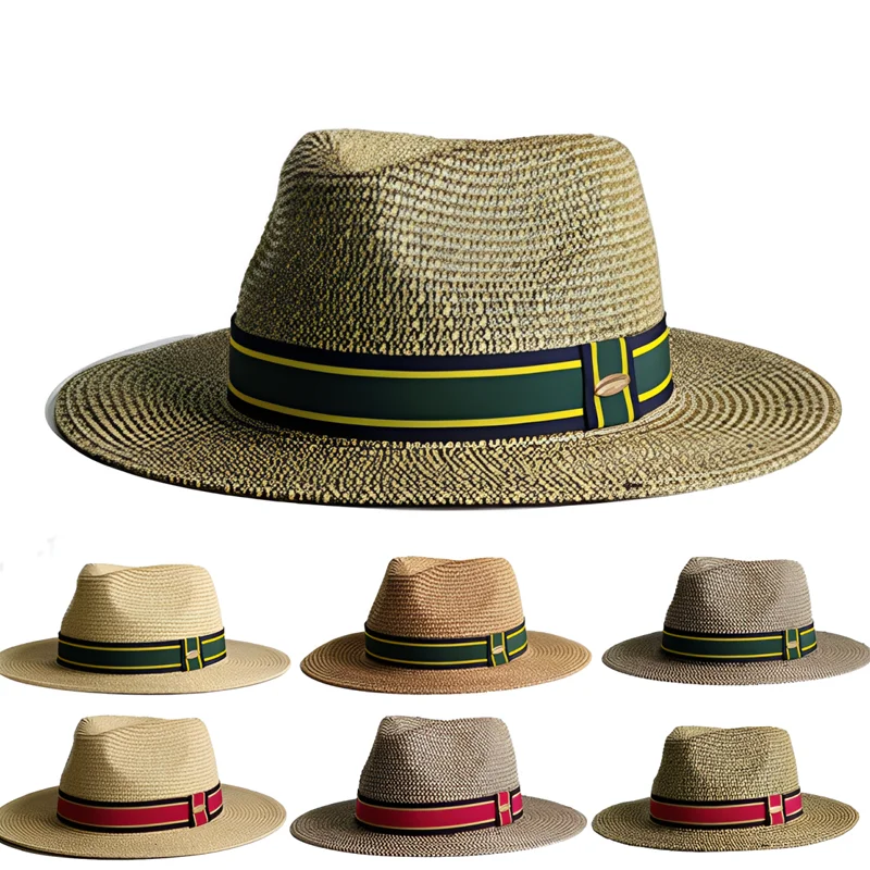 Panama-Strohhut, Unisex-Zylinderhut, Fedora-Hut, großer Kopfumfang, Sonnenschutz, UV-Schutz, modisch, verstellbar, atmungsaktiv