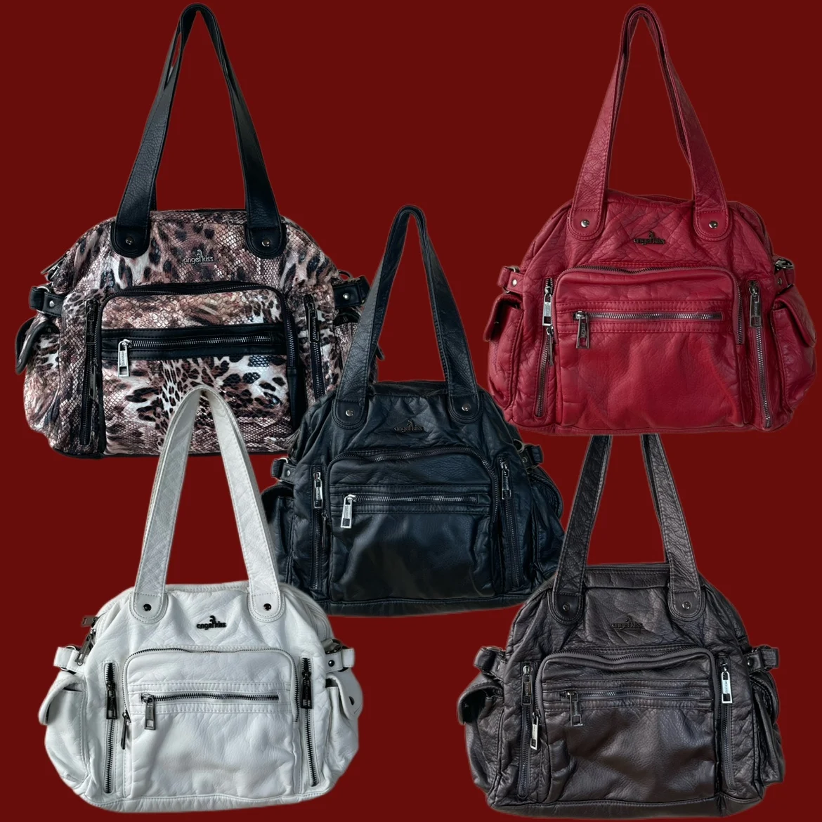 

Angel Kiss Punk Red Large Capaci Vintage Tote Single oulder Bag Crossbody Bag Briti Sle Motorcycle Bag Casual Youth