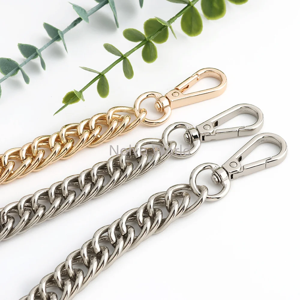 3PCS 30-120cm 10mm 15mm Iron/Aluminium Handbag Chain For Hand-Woven Shoulder Handbag DIY Handmade Detachable Straps Accessories