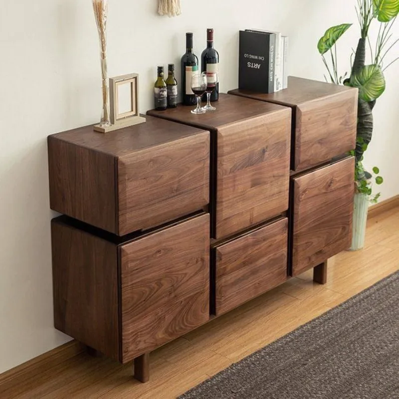 Modern Retro Living Room Cabinets Classic Narrow Wooden Storage Living Room Cabinets Japanese Meuble Rangement Furniture Home