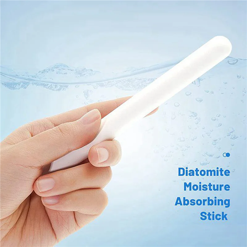 ABRE-24 Pcs Diatomite Moisture Absorbing Stick Water Absorption Rod Drying Stick Diatomaceous Earth Desiccant