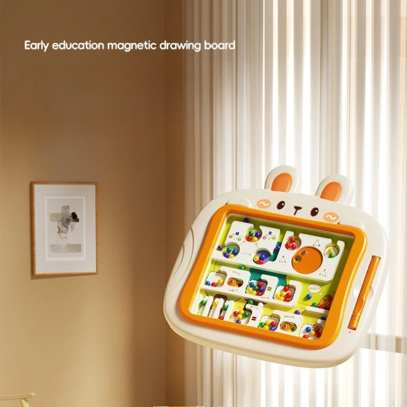 Childrs Magnetic Wrie Board Baby Early Education Smart Pen Magnetic Maze Ball Move Classification Toys for Kids 2 To 4 Years Old