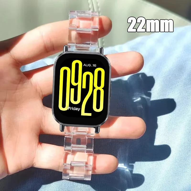 22Mm Transparent Resin Wrsitband For Redmi Watch 5 Active/5 Lite Bracelet Corre…