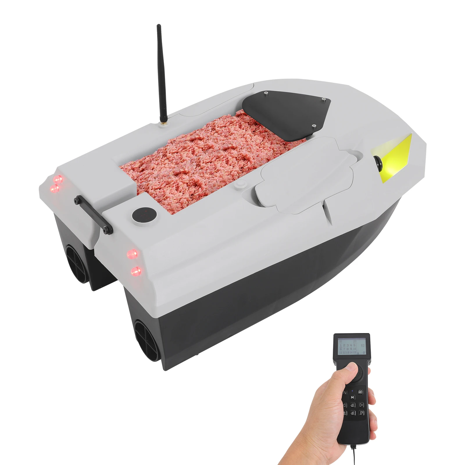 بطاريات مزدوجة قارب طعم صيد 12 فولت عالية بالطاقة RC قارب طعم صيد 500 متر المدى عن بعد جهاز تغذية الصيد لصيد الأسماك #6