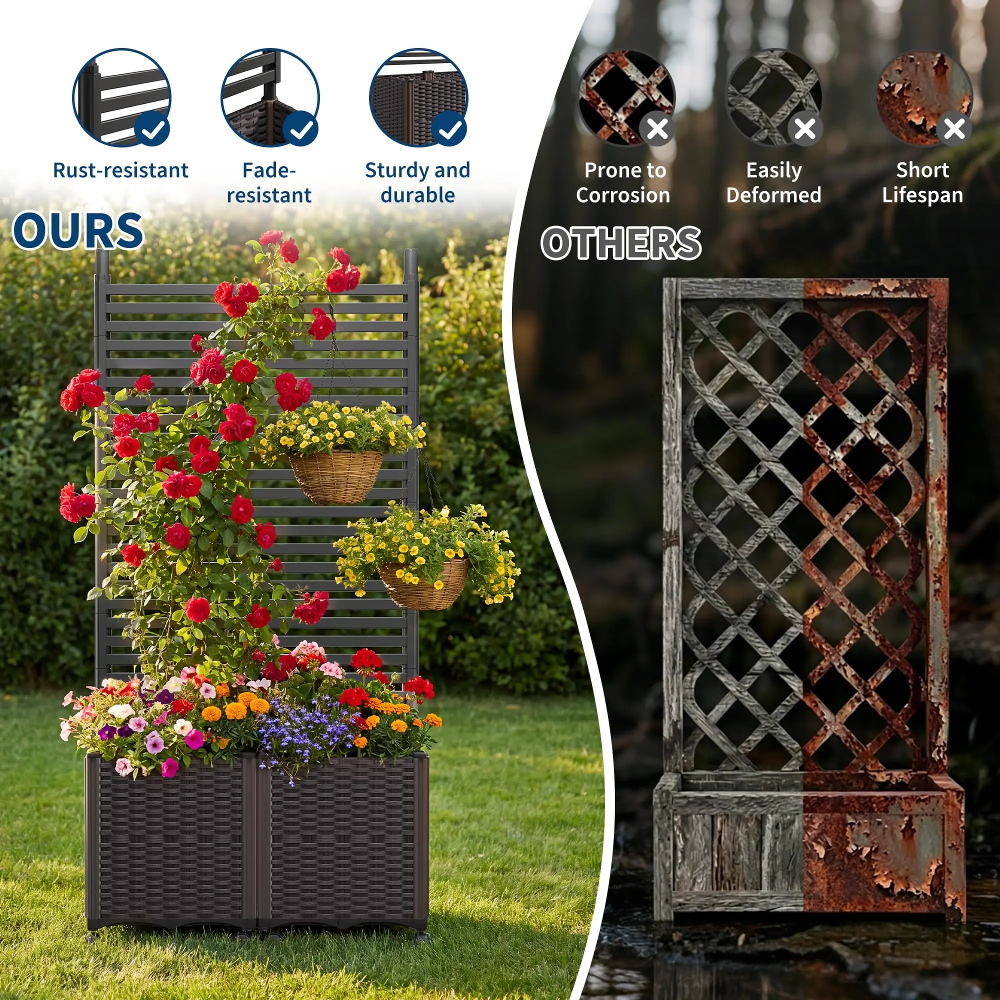 Tırabzanlı ve Tekerlekli Gizli - Raised Bed Planter Box incelemesi ve fiyatı