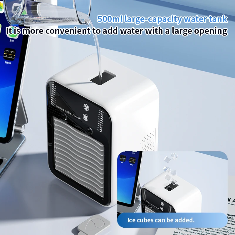 Portable Mini Air Conditioner for Dormitory | Fast Cooling Ultrasonic Nano Mist LCD Display Rechargeable Portable Outdoor Cooler image 4