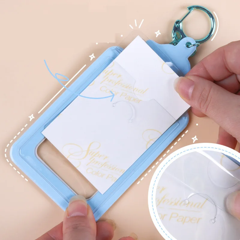 Kawaii Sanrio Card Holder Kpop Style Hello Kitty Cinnamoroll Kuromi My Melody Photo Card Keychain Bag Pendant Student Gift image 5