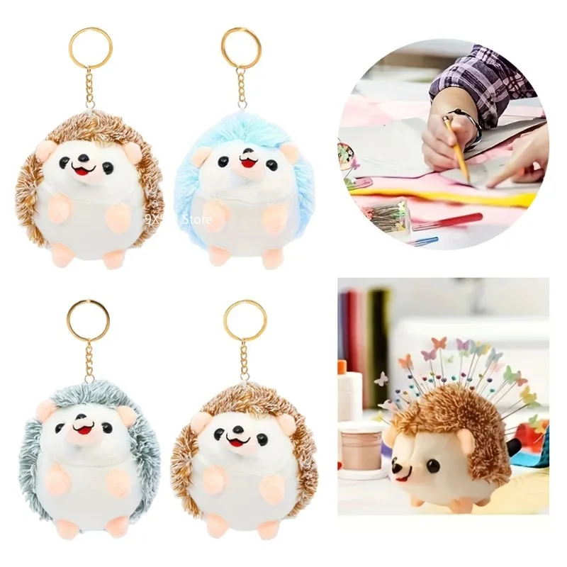 10cm pelúcia ouriço chaveiro pingentes animais de pelúcia boneca brinquedo chaveiro encantos mochila acessório adorável bolsa pingentes