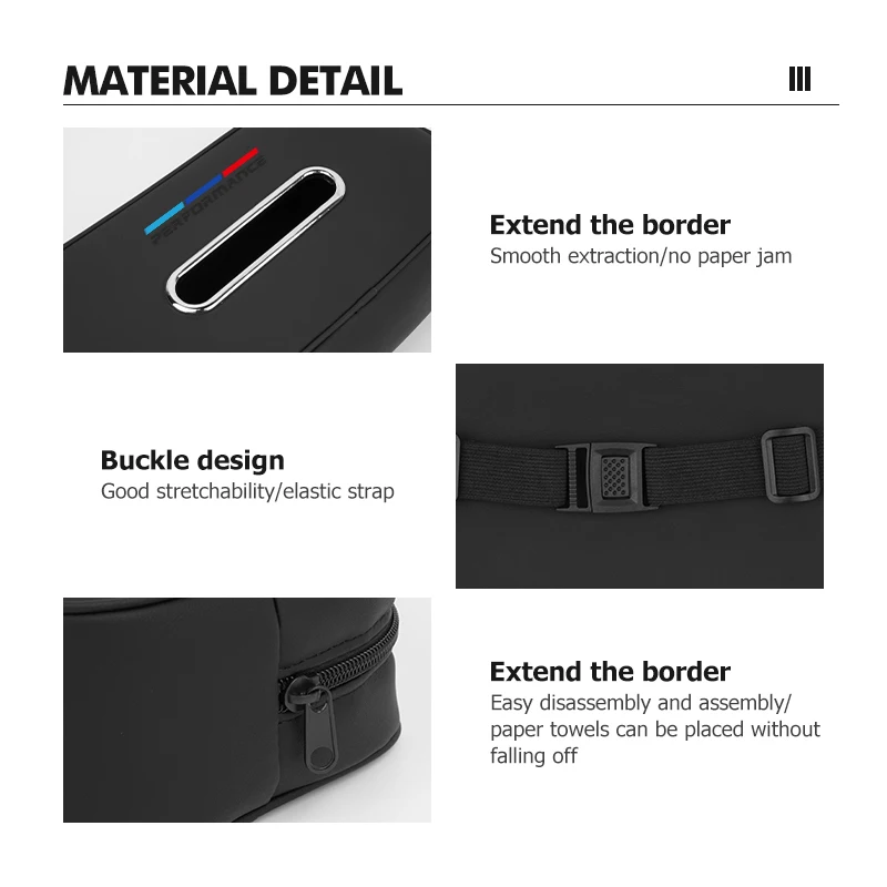 Car Tissue Box Sunshade Visor Seat Backrest Suspension Papper Bag For BMW 1 3 5 Series X1 X3 X4 X5 X7 G20 G38 F20 F39 F48 E46 - view 5
