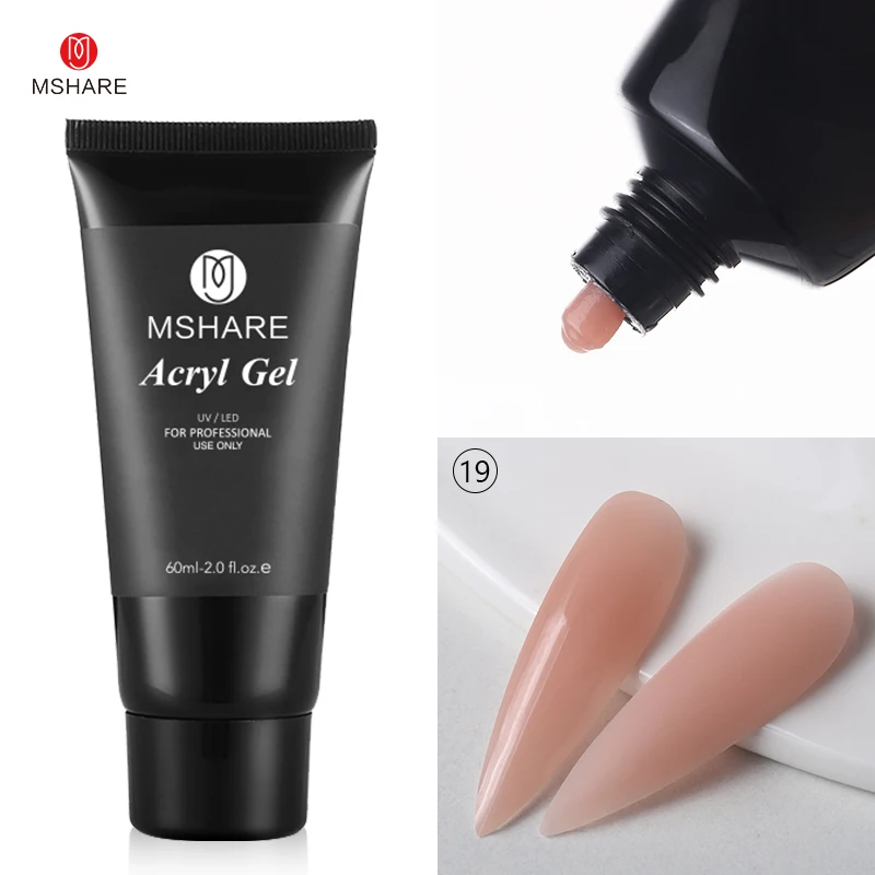 MSHARE Poly Nails Acryl Gel 60ml Builder UV Led Acrylgel Nails Extensions Acrylic Pink White Clear Acrylatic Hema Tpo Free Gel image 3