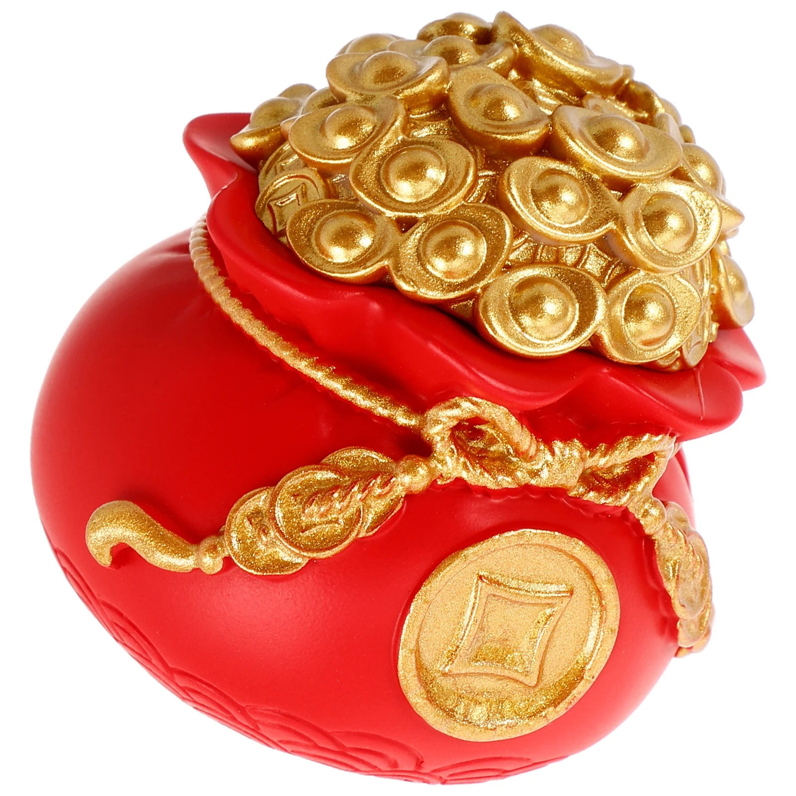 

1pcs Red Money Bag Statue Home Decor Feng Shui Figurine Car Ornaments Dashboard Resin Lucky Bag New Year Treasure Basin Success