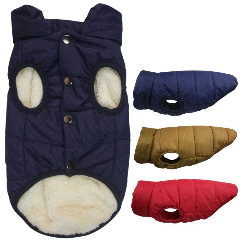 Pet Winter Dog Clothes Outdoor Cold Proof Warm Dog Jacket with Plush Lining Pets Coat Clothes For Small Medium Large Dogs