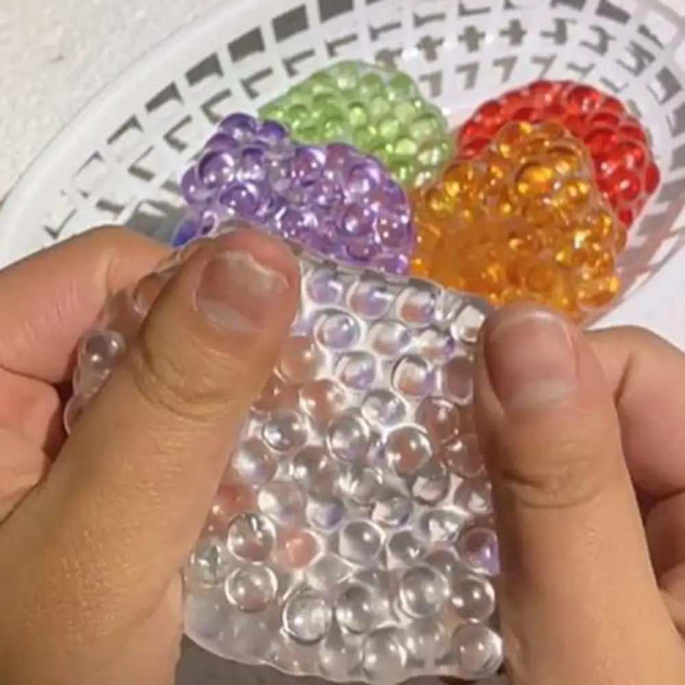 Transparent Rainbow Beads Pinching Simulation Elastic Hand Made Ball Pinch Super Soft Colorful Slow Rebound Table Ornaments