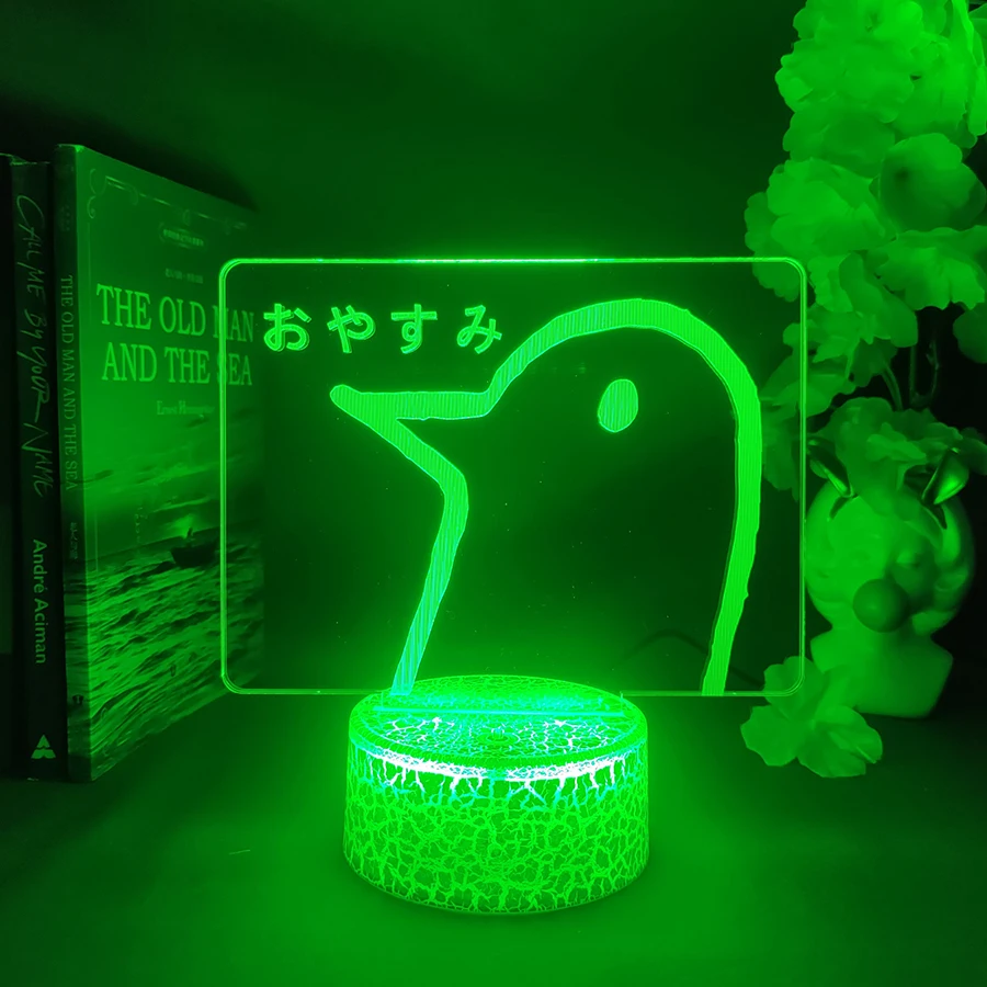 Oyasumi punpun personajes pato ilusión 3d luz nocturna buena noche Punpun Manga lámpara para decoración de dormitorio de niños regalo de Año Nuevo