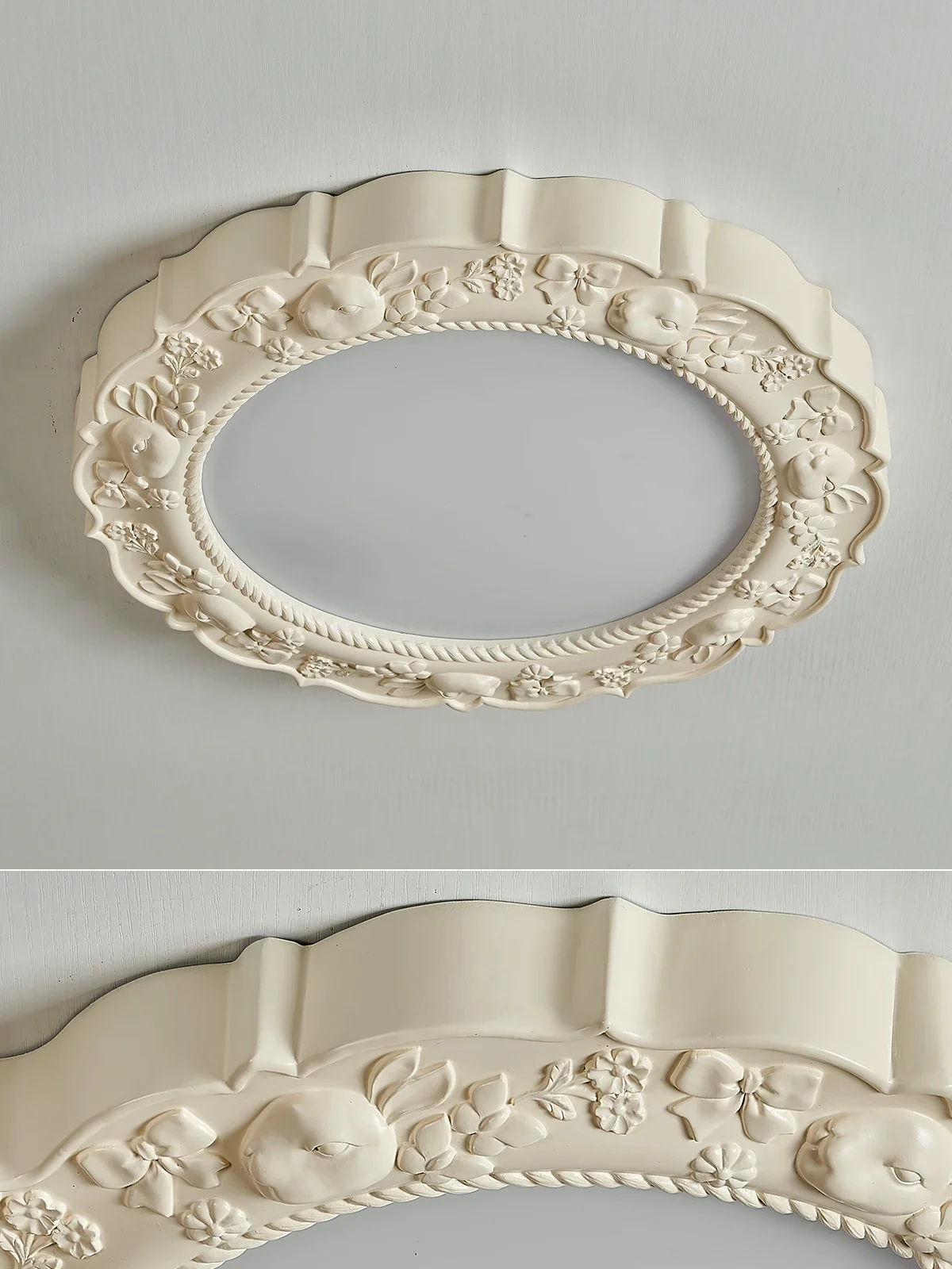 Cream style French ceiling lamp vintage creative relief designer dining room bedroom advanced feeling