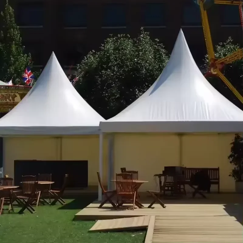 for Suzhou WT Customization Luxury Marquee Party 3x3 4x4 5x5 10x10 Outdoor Canvas Straight Bracing Pagoda Tent Waterproof