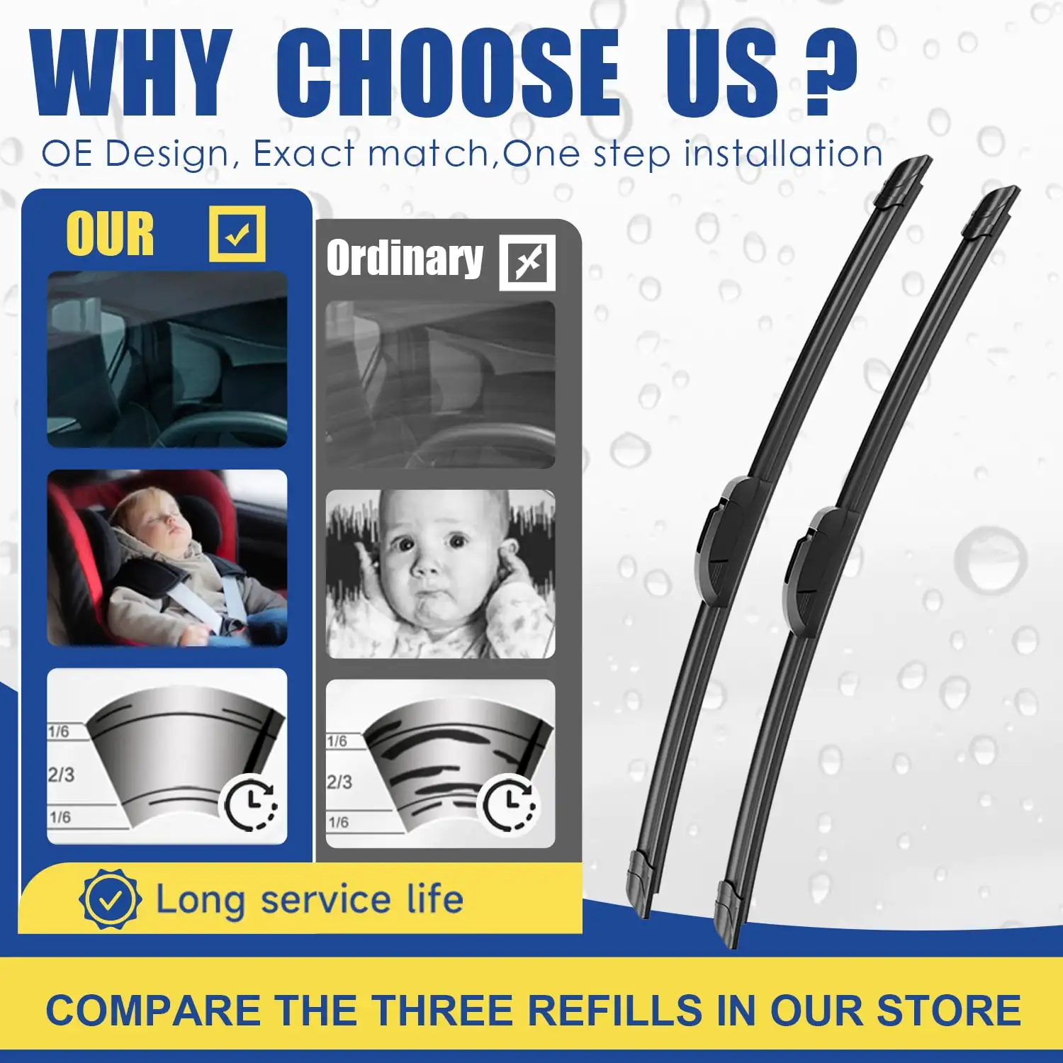Picture 6: Windshield Wiper Blade Set for Toyota Highlander, for TOYOTA Highlander 2008-2019 Front And Rear Windshield Wiper Kit
