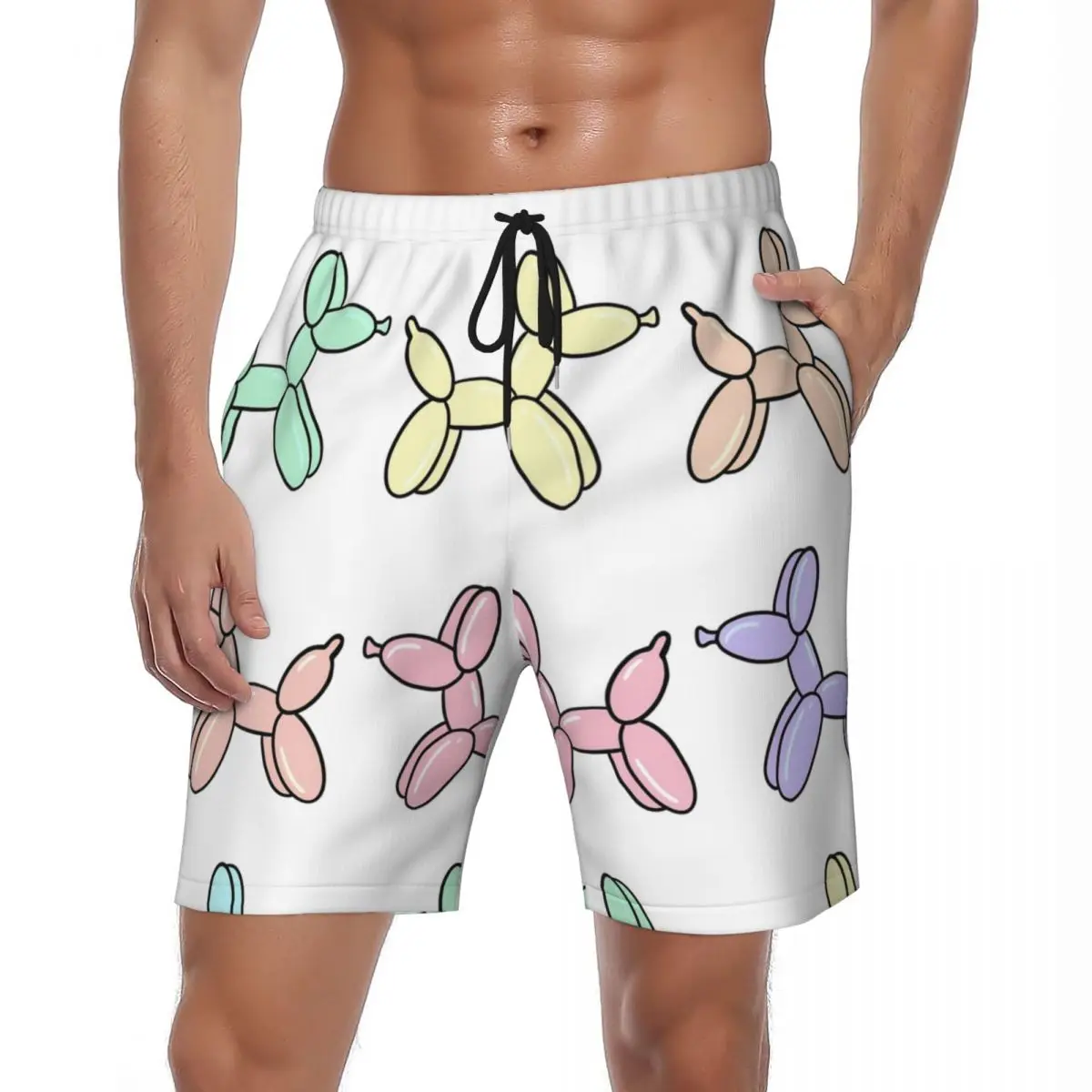 

Летние спортивные шорты, мужские мягкие воздушные шары для собак, спортивные пляжные шорты с животным дизайном, повседневные быстросохнущие плавки, большие размеры