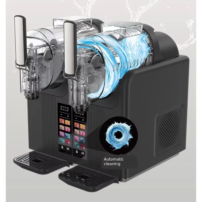 Commercial Soft Ice Cream Machine Dual Control Frozen Dessert Maker with LED Display Professional Equipment for Shop Use Dual