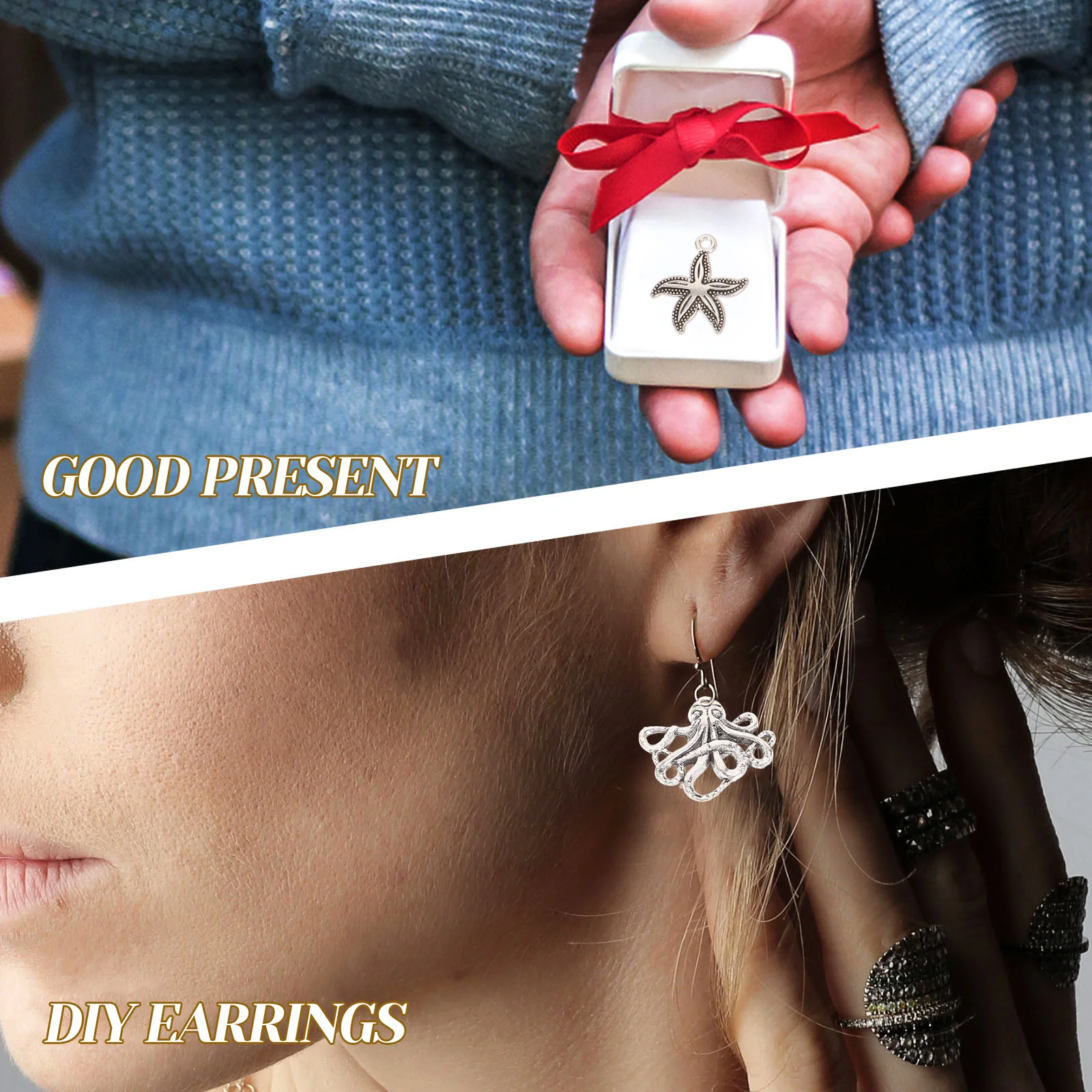 

15pcs Ocean Theme Pendants Diy Jewelry Making Charms Necklace Earring Accessories Mixed Styles Lightweight Metal Pendant Crafts