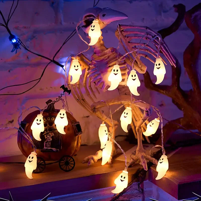 Halloween-Lichterketten batterie betriebene Geister lichter niedliche gruselige Geister dekor für Indoor-Party Halloween Innen zimmer Schlafzimmer – Detail 5