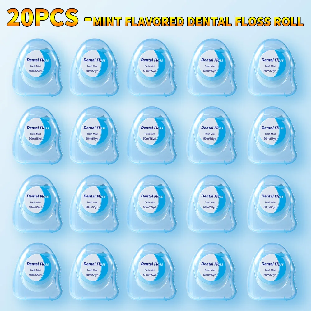 20PCS/12PCS/6PCS/2PCS Dental Floss Roll Dental Flosser Interdental Brush - Mint Flavor, Teeth Stick Toothpicks Floss Pick Hygien