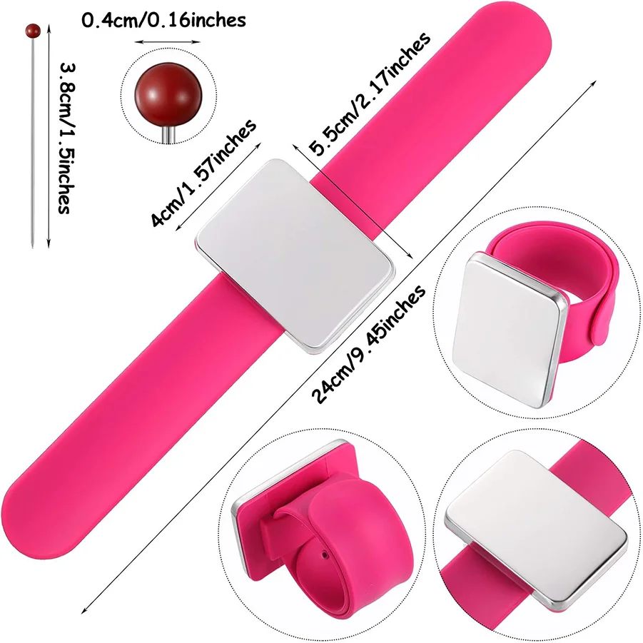 Magnetic Pin Holder Magnetic Wristband for Hair Stylist Wrist Sewing Pincushion Hair Clips Collector Bobby Pin Magnet Holder
