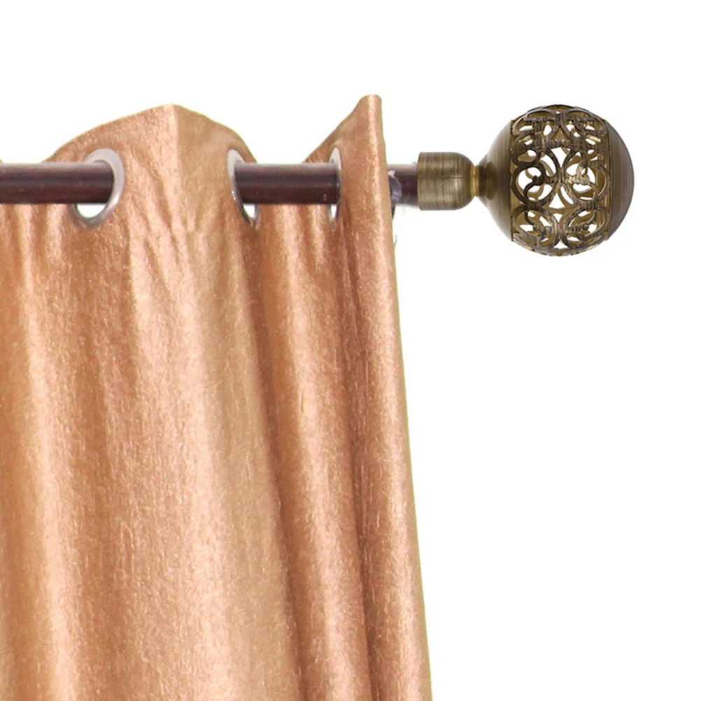 

4pcs Decorative Finials Wear-Resistant Abs Material Curtain Rod Ends Elegant Black Design Household Curtain Accessories