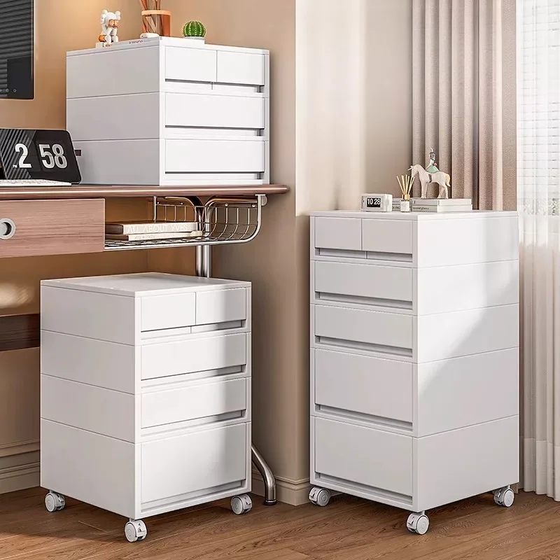 No-Assembly Drawer Storage Cabinet, Under-Desk Rolling Cabinet, Mobile Stationery Organizer, Multi-Layer Home Cabinet