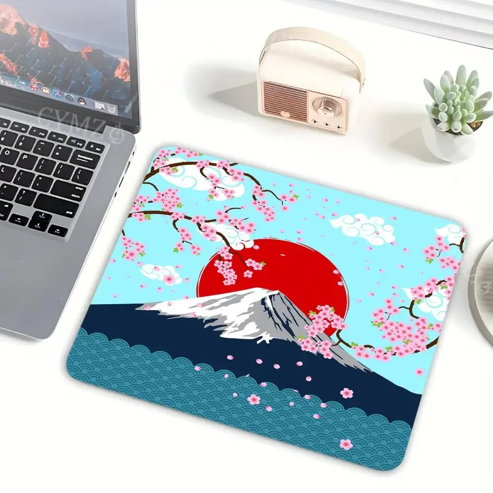 1pc Japanese Landscape Aesthetic Small Mouse Pad, Size 29X25CM, Natural Rubber Non Slip Base