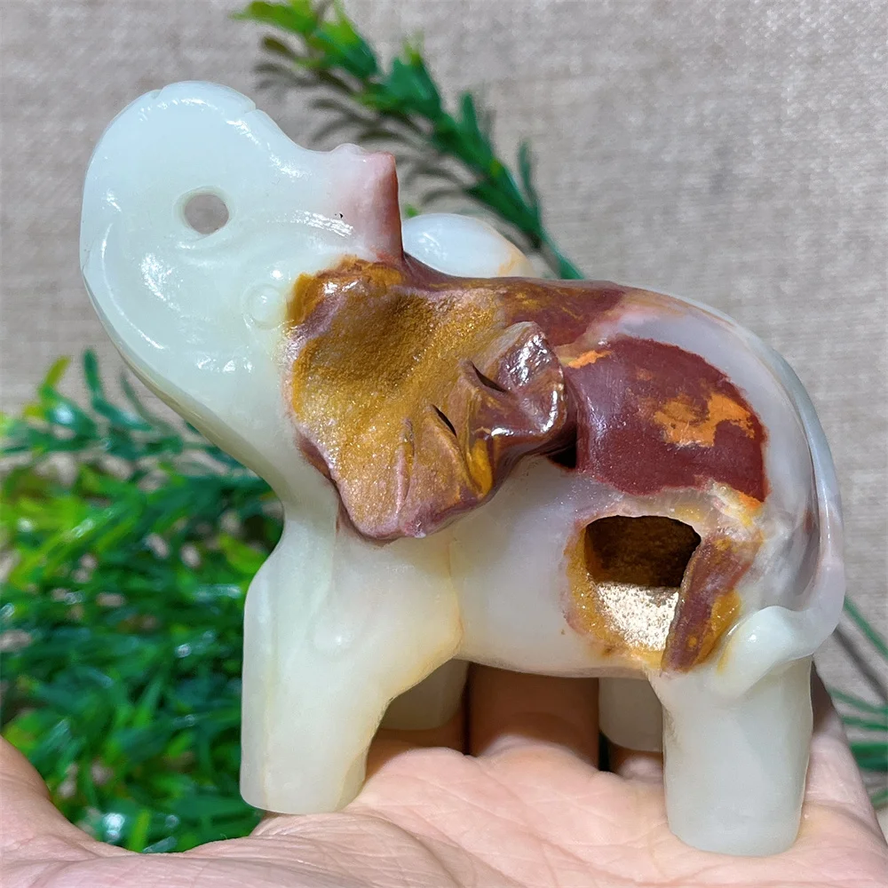 Crystal Elephant Afahanistan Jade Carving Natural Crafts Gemstones Minerals Decoration Wicca Spiritual Reiki Ornaments Home