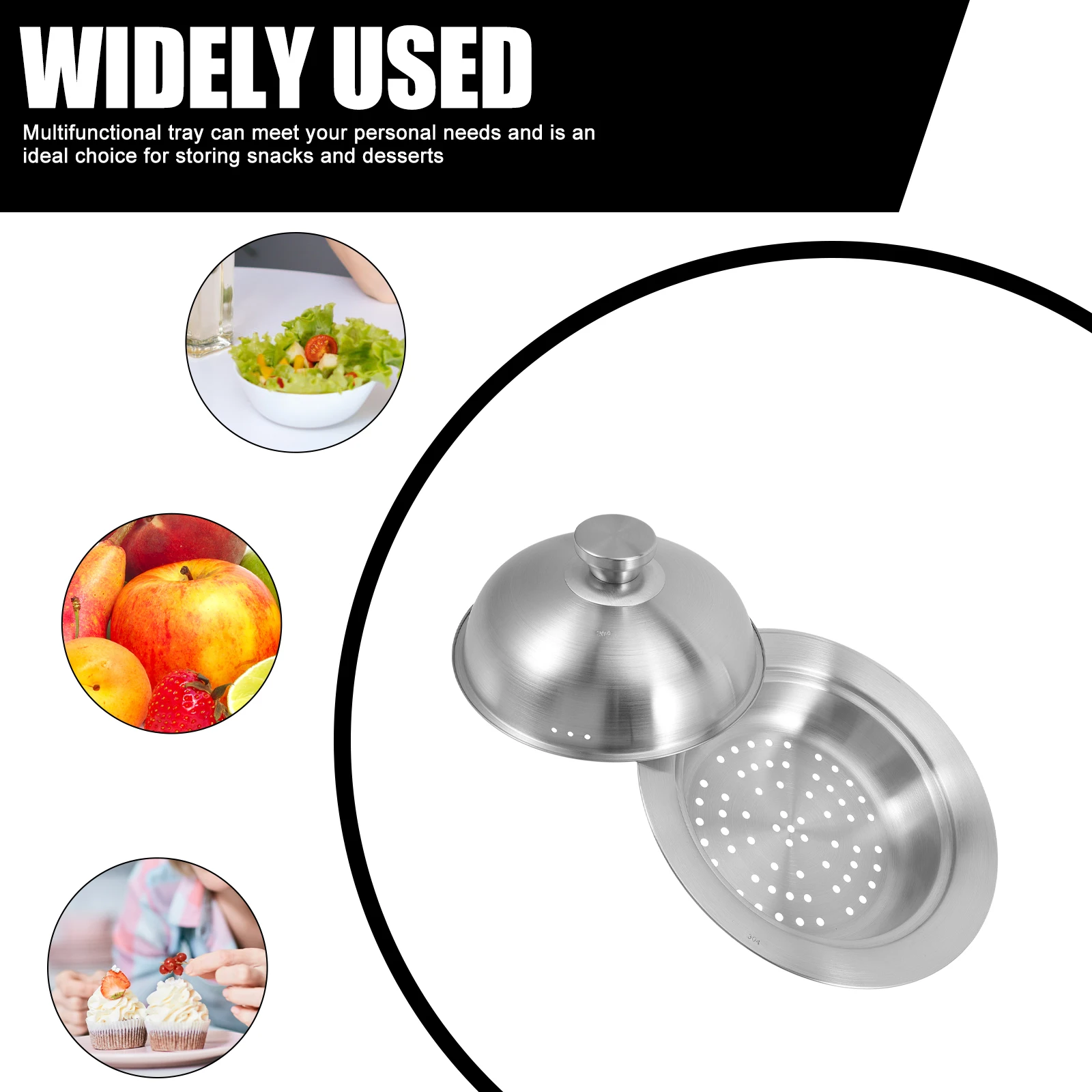 

Stainless Steel Steaming Plate Small Size Fine Holes Smooth Surface Kitchen Tableware Dumpling Storage Home Hotel Restaurant