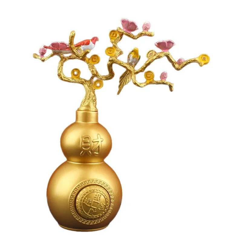 رسمت باليد زهر الخوخ القرع ثروة الديكور المنزل شجرة المال الثروة زخرفة الحرف المعدنية