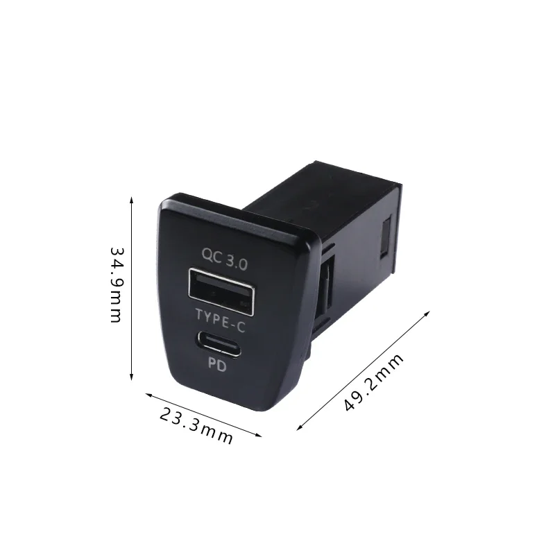 Upgraded For Toyota RAV4 Vranda 2020-2023 Center Control Position PD QC3.0 12V 24V Fast Charging Cigarette Lighter Socket