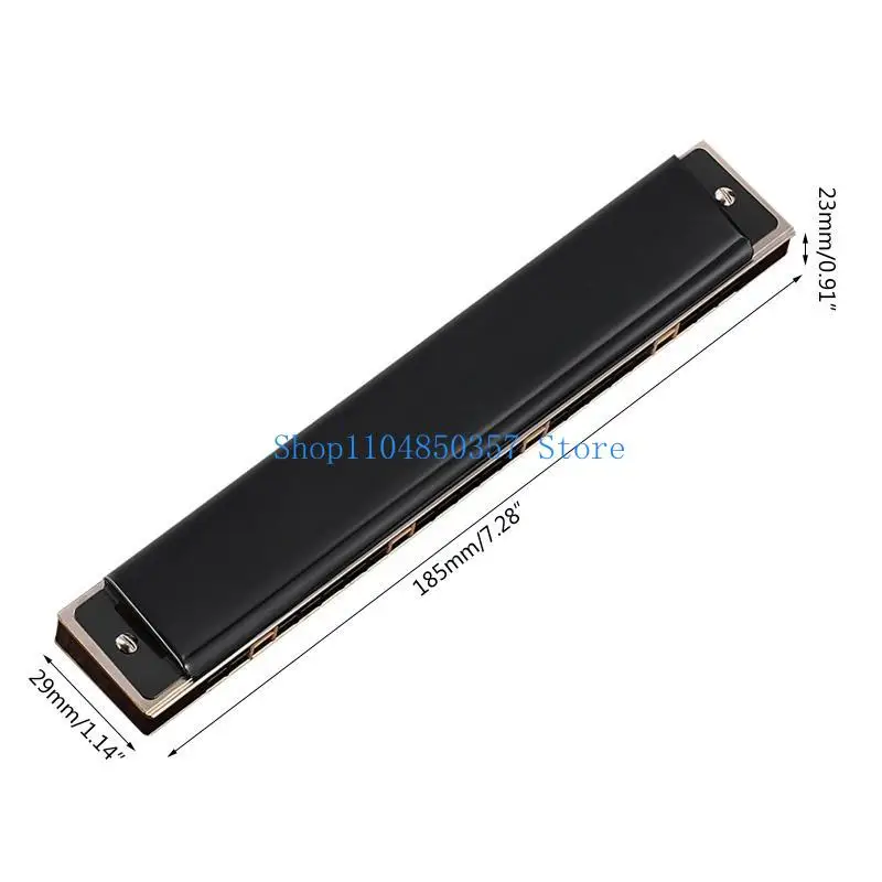 5asd Harmonica Harp 24 Hole Harmonica voor Sleutel C Polyfonie Orgel Diatonische Mond voor Blues Folk voor Grote