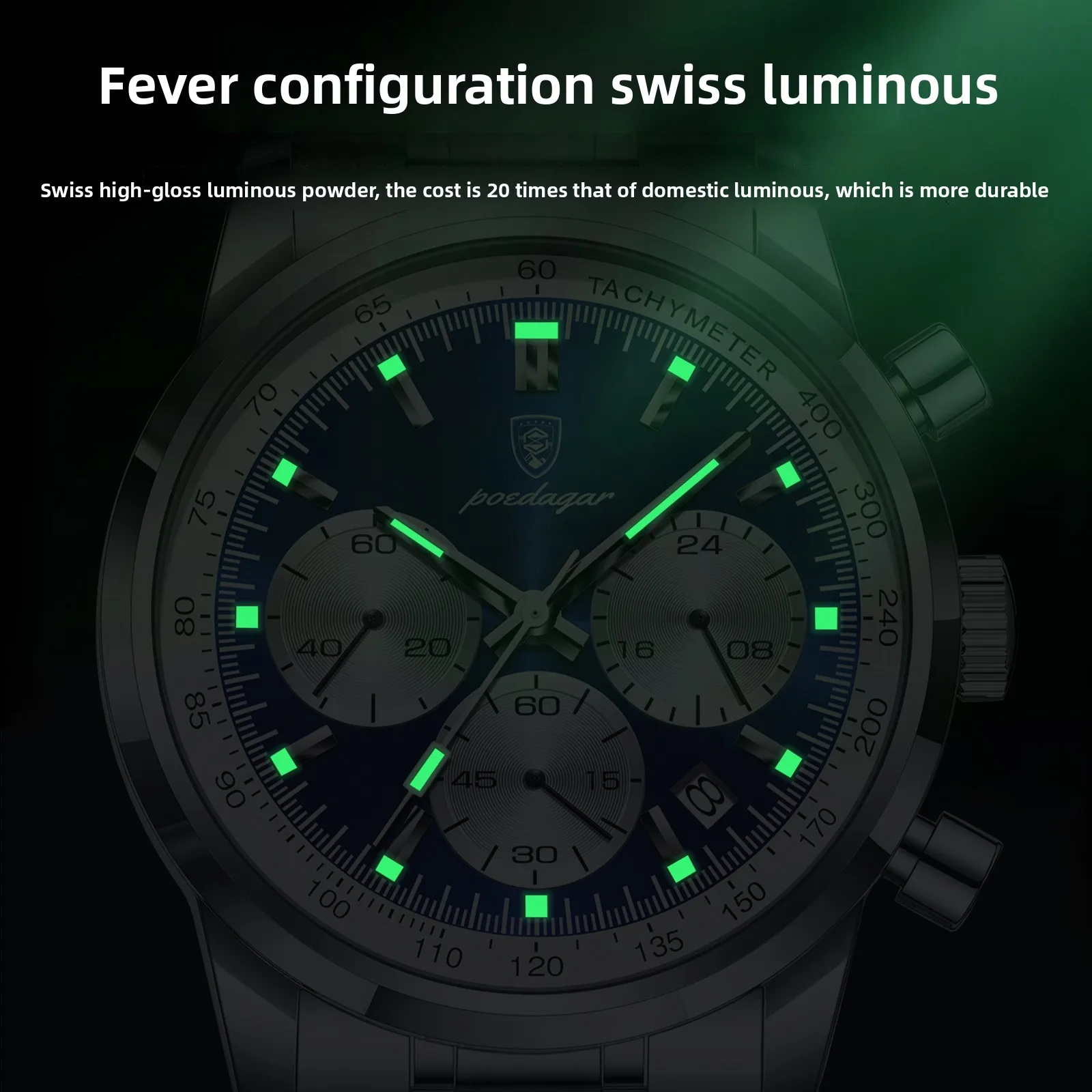 Luxe herenhorloge waterdicht lichtgevend chronograaf datumhorloge voor heren roestvrij staal militaire sport heren quartzhorloges
