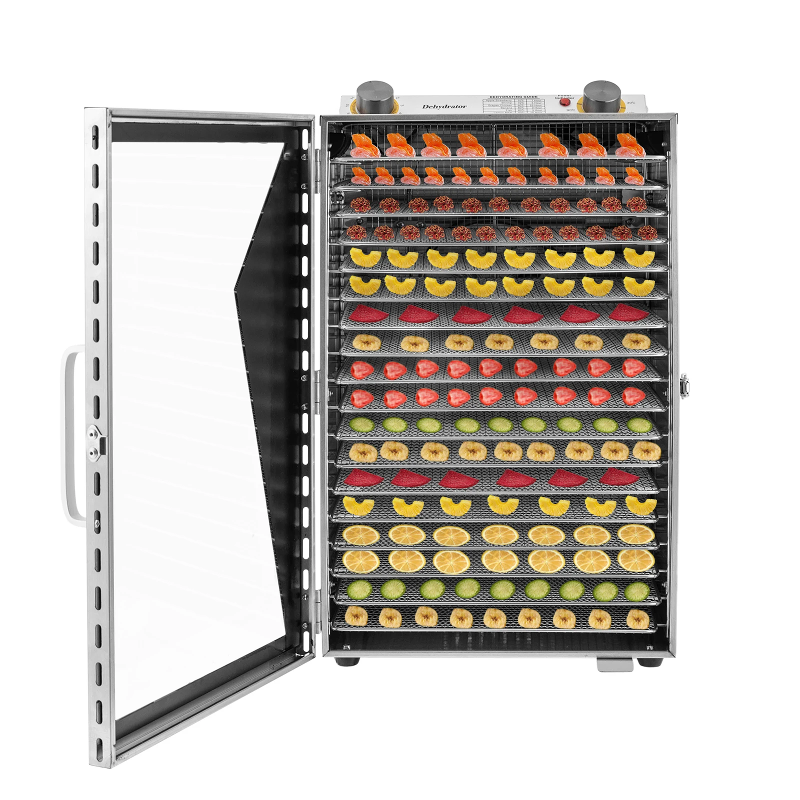 

18 Stainless Steel Trays Food Dehydrator,Food Dryer Food Dehydrator Machine Adjustable Timer and Temperature Control