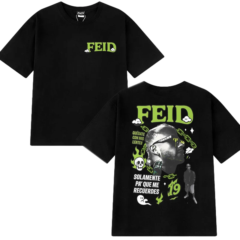 

2025 New in Feid Ferxxo Tour Double Sided printed short sleeve T-shirts Men Women harajuku vintage T shirt Unisex Cotton Tops