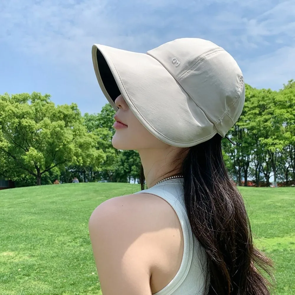 

Portable Big Brimmed Fisherman Hat Solid Color Quick Drying Summer Sun Hat Breathable Wide Brim Sunshade Hat Hiking