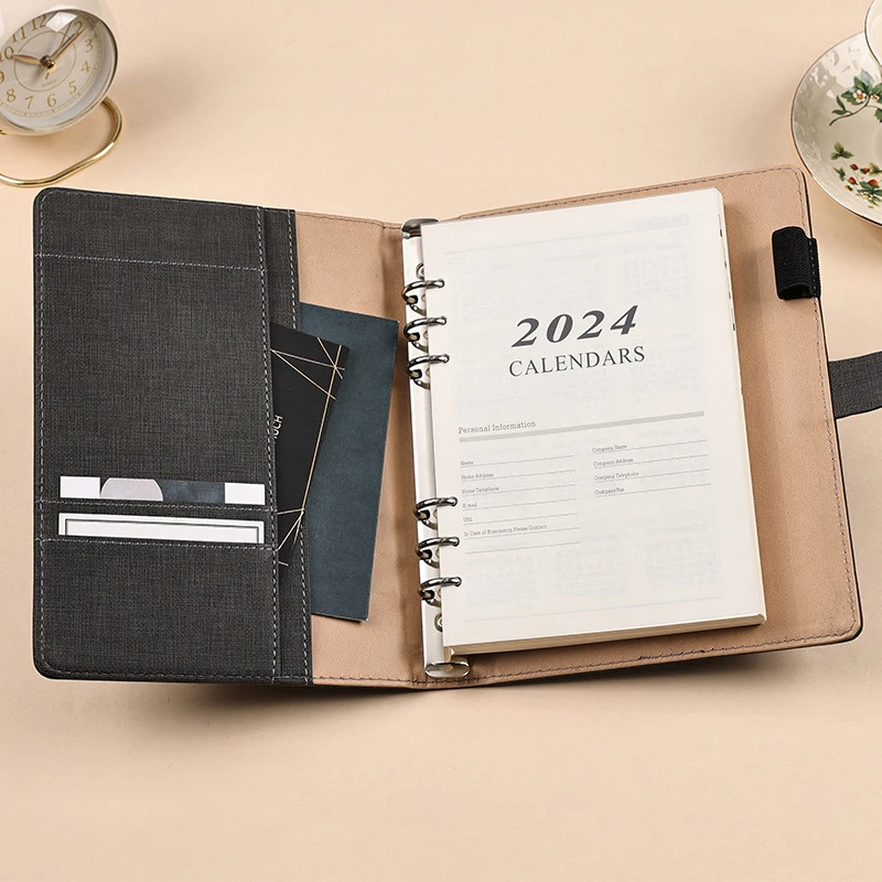 2024 Notebook Inner Paper 6 Ring Journal Planner Refills Loose Leaf Binder Notepad Kawaii Diary Agenda Organizer Office Supplies