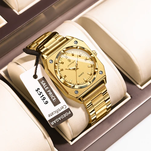 Imagen 2 del producto POEDAGAR, reloj de pulsera cuadrado a la moda para mujer, reloj de pulsera luminoso resistente al agua de acero inoxidable para mujer, relojes de cuarzo elegantes de lujo para mujer